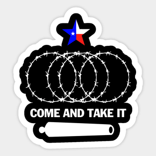 Texas-Razor-Wire-Come-And-Take-It Sticker